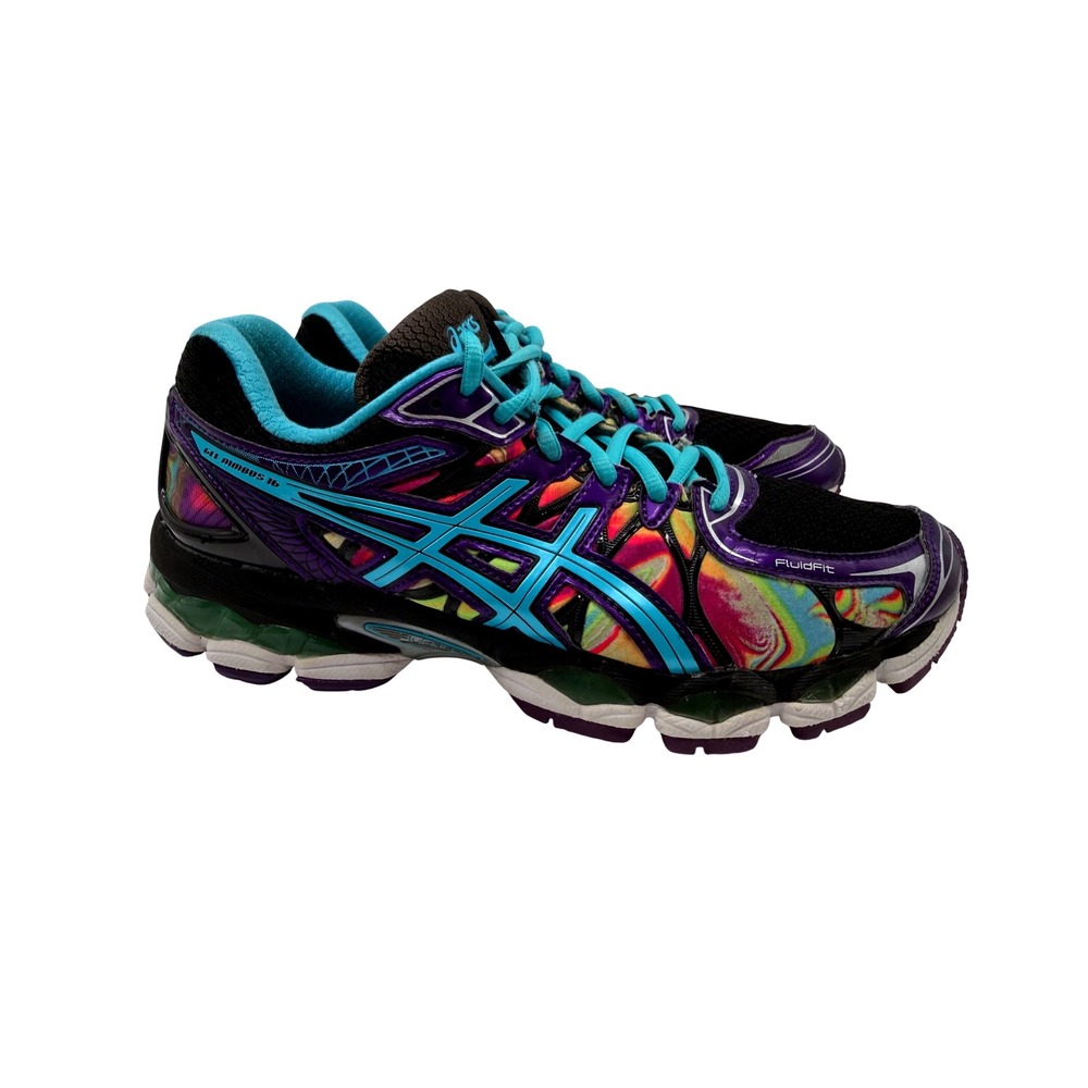Asics Gel-Nimbus 16 Running Shoes Womens 9.5 Multi-Color Excellent T485Q Tie Dye